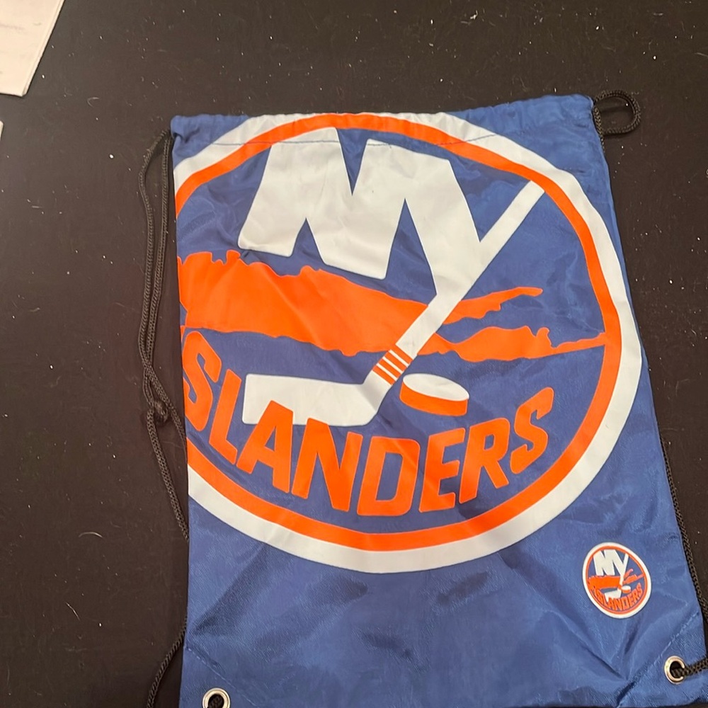New York islander draw string tote bag